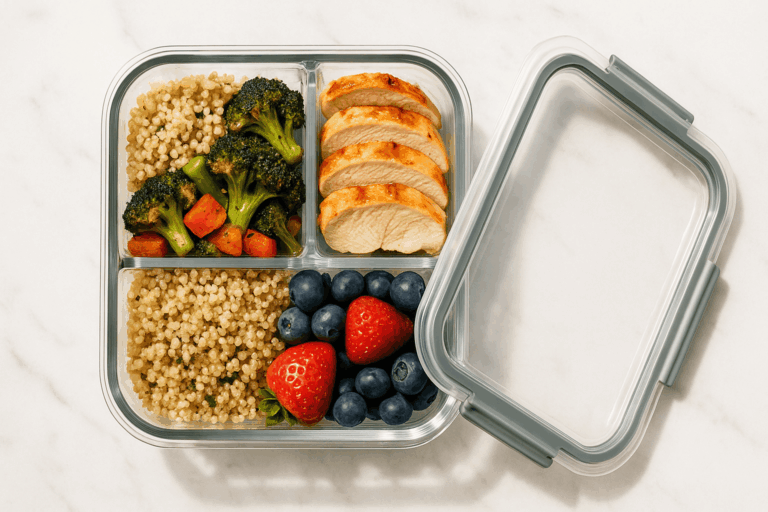 3 compartment glass meal prep containers with lids — leak proof